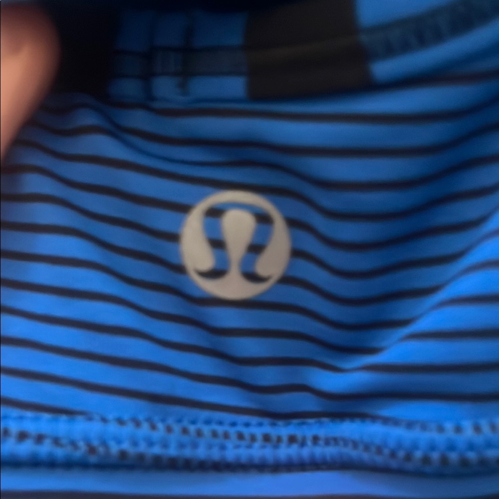 Lululemon Athletica Blue and Black Striped Tank Top